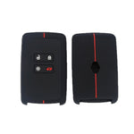 For Renault Koleos/Megane 2pcs 4 Button Honeycomb Pattern Silicone Key Cover, Black Red Line, Red White Line, Sea Blue Black Line, Dark Gray Black Line, White Black Line, Black Blue Line, Black White Line