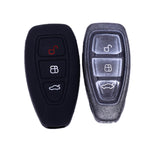 For Ford Focus/Mondeo 2pcs Folding Three-Button Key Protect Cover, Red, Pink, Orange, Yellow, Sky Blue, New Green, Purple, Black