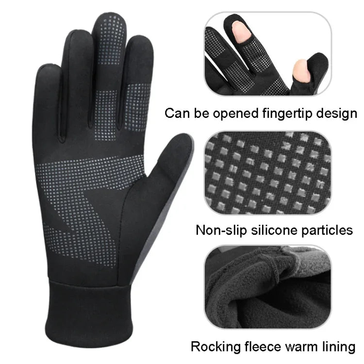 Luvas de Ciclismo Quentes para Desportos ao Ar Livre, Antiderrapantes, Impermeáveis e com Ecrã Tátil, S, M, L, XL