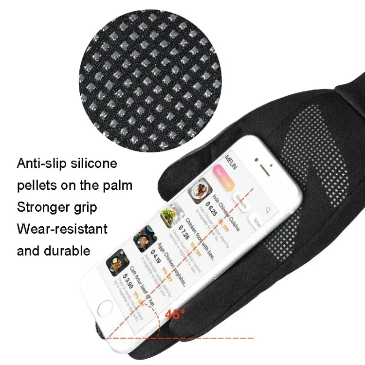 Luvas de Ciclismo Quentes para Desportos ao Ar Livre, Antiderrapantes, Impermeáveis e com Ecrã Tátil, S, M, L, XL