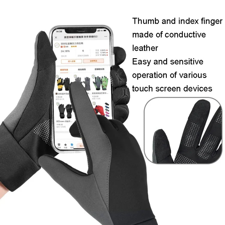 Luvas de Ciclismo Quentes para Desportos ao Ar Livre, Antiderrapantes, Impermeáveis e com Ecrã Tátil, S, M, L, XL