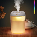 Humidificador de 3000ml com Dupla Bocal, Temporizador, Ecrã Digital e Luz Ambiente Colorida