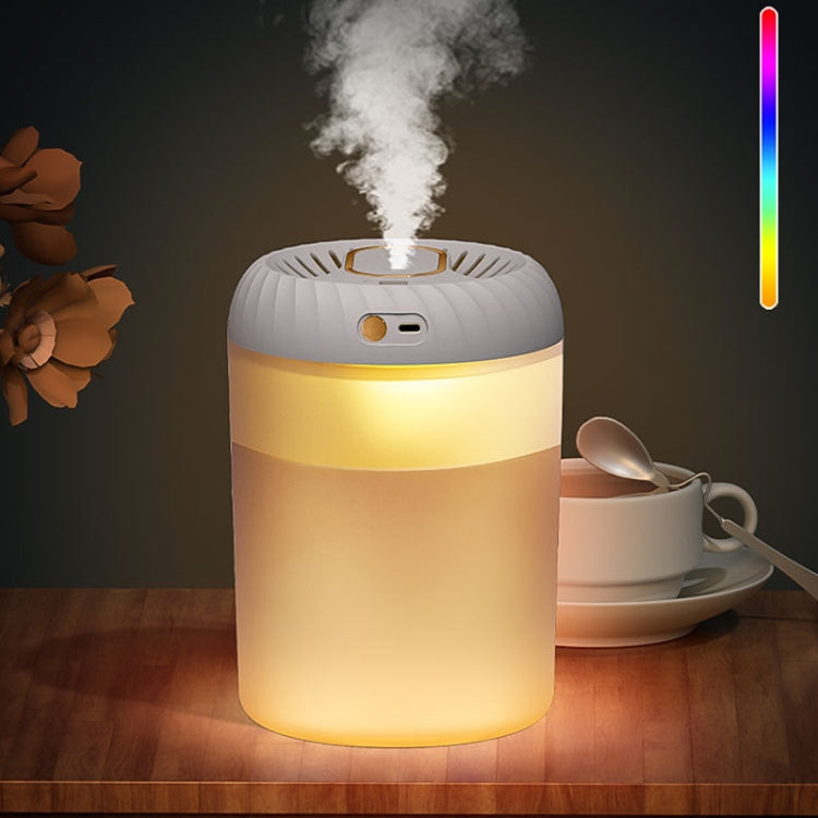 Humidificador de 3000ml com Dupla Bocal, Temporizador, Ecrã Digital e Luz Ambiente Colorida