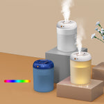 Humidificador de 3000ml com Dupla Bocal, Temporizador, Ecrã Digital e Luz Ambiente Colorida