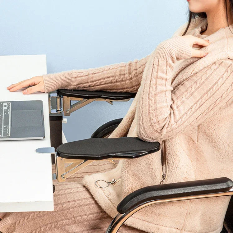 Apoio de Braço para Secretária de Computador com Almofada de Esponja Sem Furos, Multifuncional, Básico, Dobrável, Dobrável e Giratório