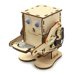 Brinquedo educativo de ciência DIY para crianças, robô a comer moedas, kit de experimento científico e artesanato em madeira, Robô a comer moedas