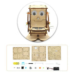 Brinquedo educativo de ciência DIY para crianças, robô a comer moedas, kit de experimento científico e artesanato em madeira, Robô a comer moedas