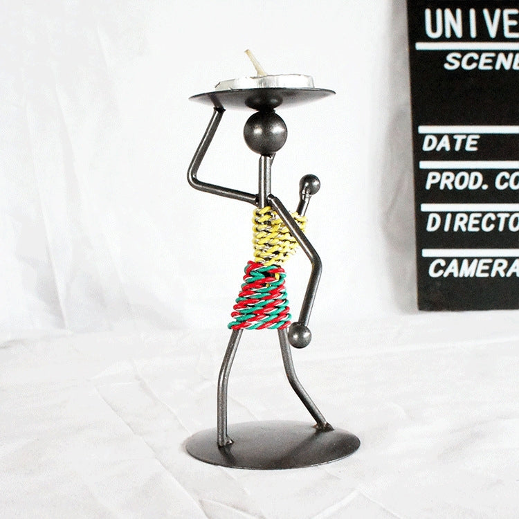Castical Retro em Ferro Forjado em Forma de Homem, Ornamento para Decoração de Mesa de Restaurante, 21, 22, 23, 26