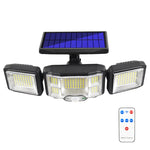 Luz de Parede Solar com Controlo Remoto, Projetor LED com Sensor de Tripla Rotação, 192LED Integrado, 192COB Integrado, 192LED Dividido, 192COB Dividido