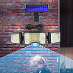 Luz de Parede Solar com Controlo Remoto, Projetor LED com Sensor de Tripla Rotação, 192LED Integrado, 192COB Integrado, 192LED Dividido, 192COB Dividido