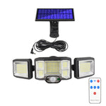 Luz de Parede Solar com Controlo Remoto, Projetor LED com Sensor de Tripla Rotação, 192LED Integrado, 192COB Integrado, 192LED Dividido, 192COB Dividido
