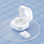 Auriculares Bluetooth Estéreo Sem Fios com Caixa de Carregamento, Estilo:, BY18 Ecrã Digital Branco