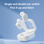 Auriculares Bluetooth Estéreo Sem Fios com Caixa de Carregamento, Estilo:, BY18 Ecrã Digital Branco