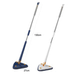 Triangular Mop Household Ceiling Cleaner Wipe Wall Tiles Imitation Hand Twist Mop, with 2 Cloth