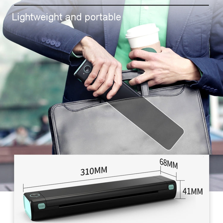 Impressora térmica portátil sem fios Bluetooth M08F, Versão A4 Preto Verde, Versão A4 Preto, Versão A4 Branco, Versão A4 Branco Laranja, Versão A4 Verde, Versão A4 Rosa, Versão A4 Cinzento, Versão A4 Prateado, Versão Carta Preto Verde