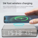 W258 com Relógio / Exibição de Temperatura Telefone de Secretária / Carregamento Sem Fios para Auriculares, W258 5W (Prateado), W258 5W (Preto)