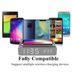 W258 com Relógio / Exibição de Temperatura Telefone de Secretária / Carregamento Sem Fios para Auriculares, W258 5W (Prateado), W258 5W (Preto)