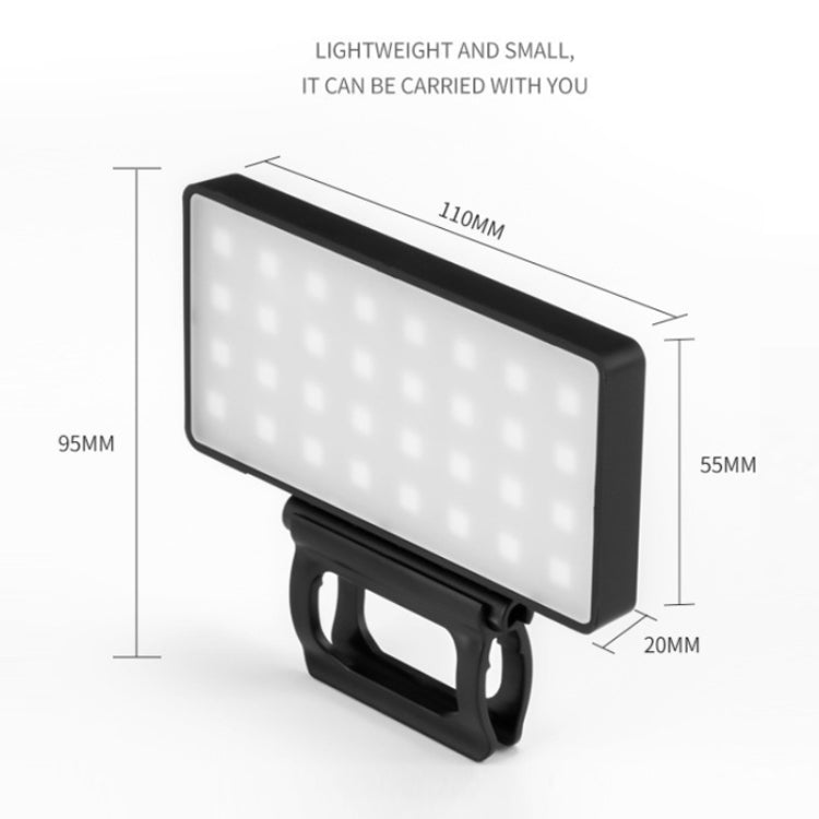 Luz de preenchimento para telemóvel para fotografia ao ar livre com ajuste de brilho multiângulo, luz branca monocromática, cor RGB