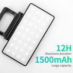 Luz de preenchimento para telemóvel para fotografia ao ar livre com ajuste de brilho multiângulo, luz branca monocromática, cor RGB