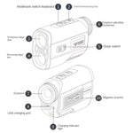 PGM JQ015 Medidor de Distância a Laser para Golfe IP54 à Prova de Água, Distância de Medição: 400m, Distância de Medição: 600m (Branco)