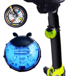 Luz de roda joaninha para bicicleta de equilíbrio infantil, manual e automática, vermelho inteligente, verde inteligente, azul inteligente, vermelho manual, verde manual, azul manual, transparente manual