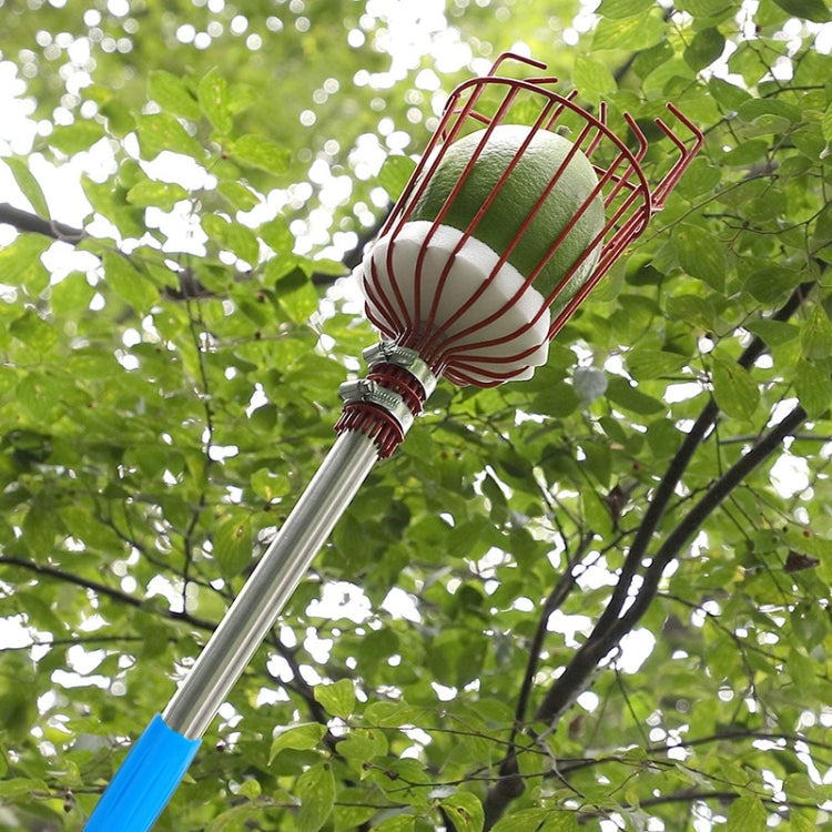 Stainless Steel Aerial Fruit Picker Fruit Picking Tools, With Rod 4 Sections 1.6m, With Rod 6 Sections 2.4m, With Rod 9 Sections 3.6m, With Rod 10 Sections 4m