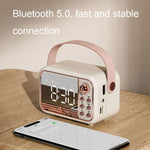 Coluna Bluetooth Retro de Mesa com Relógio Despertador Portátil de Mão S11, S11 (Bege), S11 (Rosa)