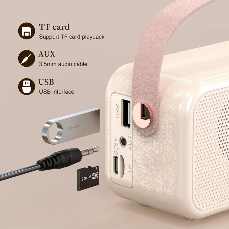 Coluna Bluetooth Retro de Mesa com Relógio Despertador Portátil de Mão S11, S11 (Bege), S11 (Rosa)