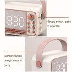 Coluna Bluetooth Retro de Mesa com Relógio Despertador Portátil de Mão S11, S11 (Bege), S11 (Rosa)