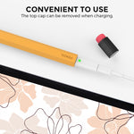Capa Protetora de Silicone AhaStyle PT180-2 Antiderrapante e Anti-Queda para Caneta Capacitiva, Para Apple Pencil 1, Para Apple Pencil 2