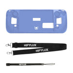 Capa de Silicone para Consola de Jogos Steam Deck Hifylux ST-PF14, Anti-riscos, Antiderrapante, com Cordão, Capa de Silicone Azul, Capa de Silicone Vermelha