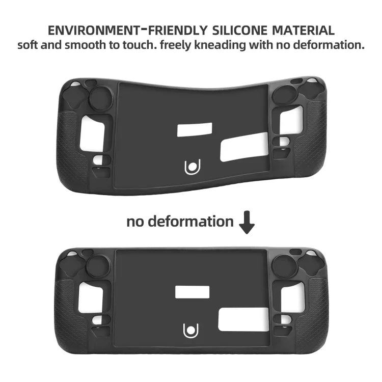 Capa de Silicone para Consola de Jogos Steam Deck Hifylux ST-PF14, Anti-riscos, Antiderrapante, com Cordão, Capa de Silicone Azul, Capa de Silicone Vermelha
