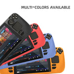 Capa de Silicone para Consola de Jogos Steam Deck Hifylux ST-PF14, Anti-riscos, Antiderrapante, com Cordão, Capa de Silicone Azul, Capa de Silicone Vermelha