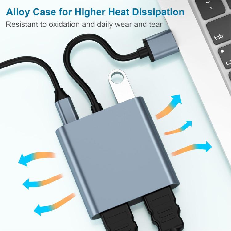 Conversor de Alta Definição USB 3.0 para Duplo HDMI, USB, USB-C / Tipo-C Extensor de Ecrã 4K USB, USB 3.0 para Duplo HDMI