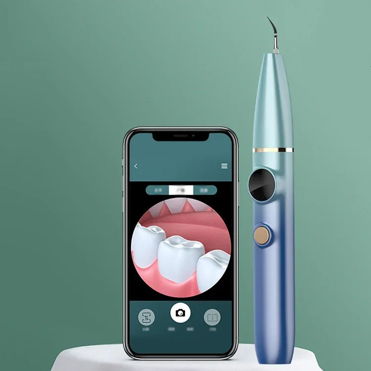 Escalador Ultrassónico Visual FY-B700 para Remoção de Tártaro, Cálculo, Manchas Dentárias, Instrumento de Estética Dentária, Gradiente Azul, Gradiente Vermelho e Azul