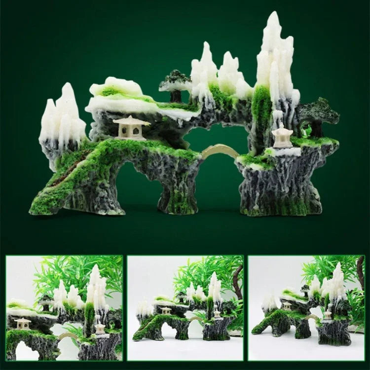 Ornamento Decorativo de Resina para Aquário com Simulação de Paisagem de Aquário de Pedra, Estilo:, Montanha Caverna C, Montanha Caverna D, Pequena Rocha, Rocha de Três Pernas, Grande Rocha, Montanha Shunfeng, Montanha Yu