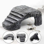 Plataforma de Escalada Turtle Aquascape Caverna de Esconderijo para Répteis Plataforma de Tartaruga de Três Pernas, Pequena, Grande