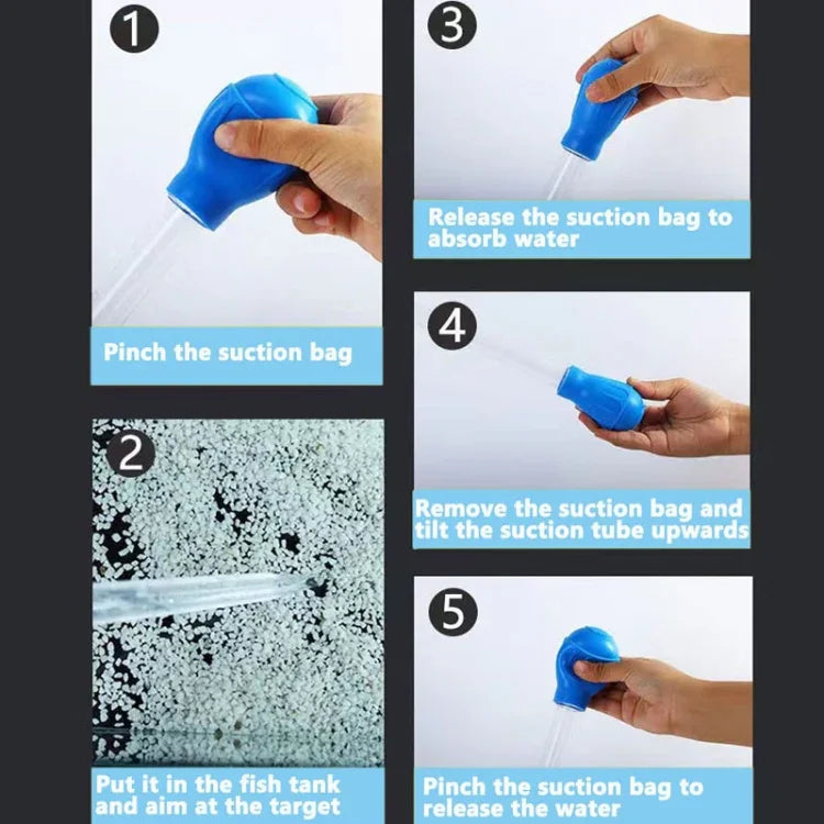 Mini Tubo de Sucção Manual para Mudança de Água em Pequenos Aquários, Azul, Verde