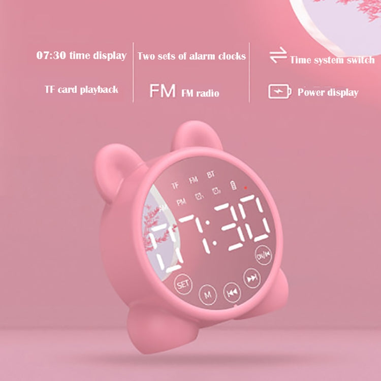 Coluna Bluetooth Mini P1 com Relógio Espelho de Cartão e Rádio FM