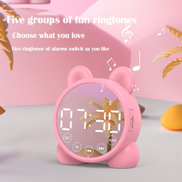 Coluna Bluetooth Mini P1 com Relógio Espelho de Cartão e Rádio FM