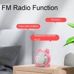 Coluna Bluetooth Mini P1 com Relógio Espelho de Cartão e Rádio FM