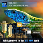 Cabo HDMI Versão 2.1 8K 60Hz para PS4, Projetor, Portátil, Set-Top Box, HD803 1m, HD803 1,5m, HD803 2m, HD803 3m, HD803 5m, HD803 10m, HD803 15m