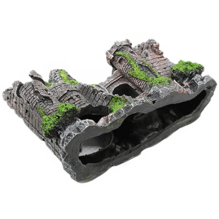 Decoração de Resina de Castelo Antigo para Aquário, Construção de Caverna para Aquário, Castelo Antigo