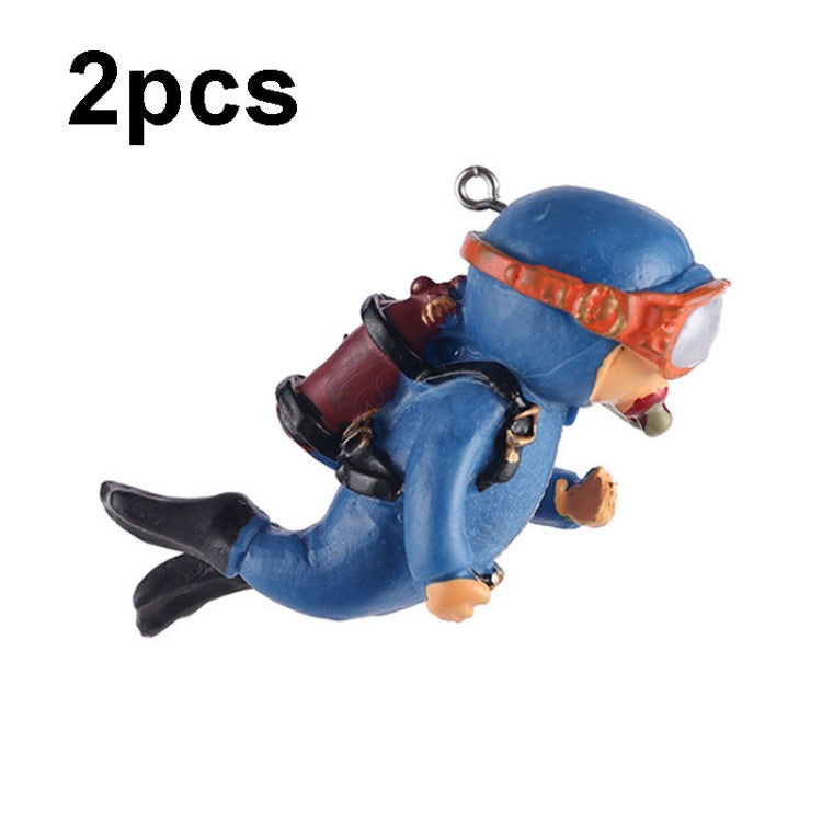 2pcs Decorações para Aquário Mergulhador Ornamentos Aquascape, Preto Regular, Rosa Regular, Verde Regular, Azul com Câmara, Preto com Câmara, Rosa com Câmara, Verde com Câmara, Laranja com Câmara, Azul Regular, Laranja Regular