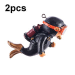 2pcs Decorações para Aquário Mergulhador Ornamentos Aquascape, Preto Regular, Rosa Regular, Verde Regular, Azul com Câmara, Preto com Câmara, Rosa com Câmara, Verde com Câmara, Laranja com Câmara, Azul Regular, Laranja Regular