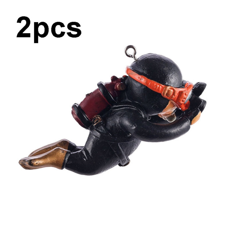 2pcs Decorações para Aquário Mergulhador Ornamentos Aquascape, Preto Regular, Rosa Regular, Verde Regular, Azul com Câmara, Preto com Câmara, Rosa com Câmara, Verde com Câmara, Laranja com Câmara, Azul Regular, Laranja Regular