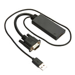 Cabo Adaptador HD55Y VGA para HDMI VGA+USB para Conversor HD 1080P com Fonte de Alimentação, VGA+USB para HDMI