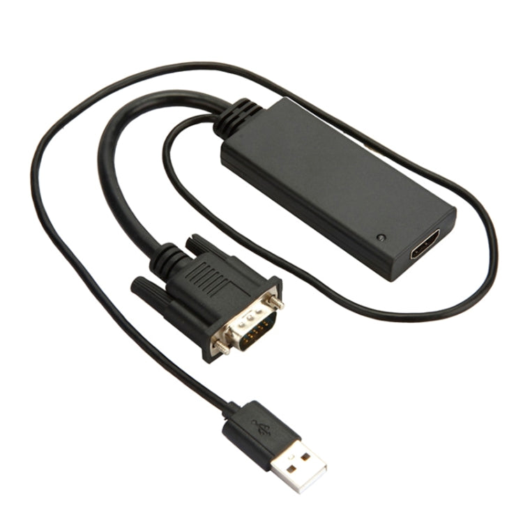 Cabo Adaptador HD55Y VGA para HDMI VGA+USB para Conversor HD 1080P com Fonte de Alimentação, VGA+USB para HDMI