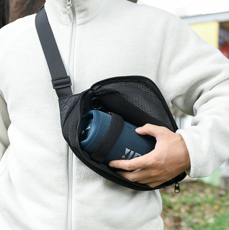 Bolsa Mensageiro Universal para Coluna Bluetooth Bolsa de Peito Mala para JBL Flip Series/UE BOOM 3/Beats Pill Etc, Azul, Preto