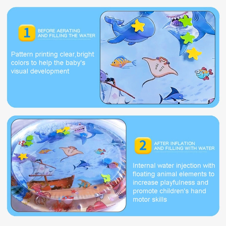 Tapete de água insuflável para bebés e crianças 93cm em PVC com desenho de tubarão, 93cm tubarão